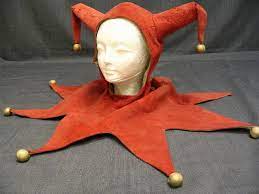 09010973 Jester Hat Red Suade With Gold Balls Jpg 800 600 Renaissance Jester Jester Costume Jester Hat