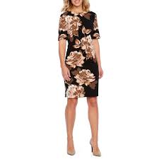 Liz Claiborne Short Sleeve Sheath Dress Jcpenney Liz Claiborne Liz Claiborne Jcpenney Jcpenney Dresses