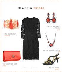 Little Black Dress With Coral Accessories Black Dress Accessories Little Black Dress Blue Dress Outfits