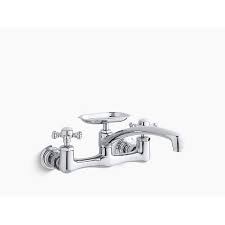 Shop a variety of vintage wall mount kitchen sink faucets at vintage tub & bath. Kohler K 159 3 Cp Antique Two Hole Wall Mount Kitchen Sink Faucet With Soap Dish K 159 3 Cp K1593cp