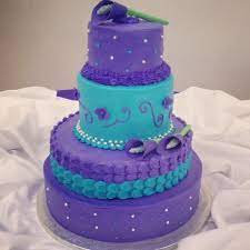 Purple And Turquoise Wedding Cake Www Cakescupsnbuttercream Com Turquoise Wedding Cake Wedding Cake Designs Purple Wedding Cakes