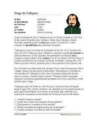 This Spanish Biography Is A Great Introduction To The Baroque Painter Diego De Velaquez Reading Comprehension Questions Reading Comprehension Diego Velazquez