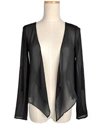 Black Chiffon Jackets With Drape Open Front Chiffon Jacket Clothes Clothes Design