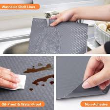 Check spelling or type a new query. Buy Shelf Liners For Kitchen Cabinets Refrigerator Liners Waterproof Oil Proof Kitchen Cupboard Liner Non Slip Drawer Mats Eva Material Non Adhesive Fridge Liner For Shelves Gray 11 8 X 59 Inches Online