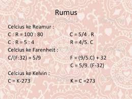 Rumus C Ke R Cara Konversi Suhu Celcius Ke Reamur