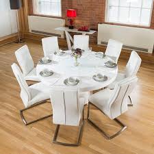 large round white gloss dining table