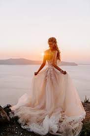 Wedding Dress Beautiful Bridal Gown On Sunset Santorini Dream Wedding Dresses Ball Gown Wedding Dress Bridal Portraits