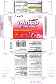 junior mapap tablet chewable major pharmaceuticals