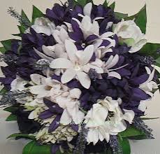 Check spelling or type a new query. Silk Bridal Bouquet With Lavender Agapanthus Rosebuds Anemones And Laurel Www Si Artificial Flowers Wedding Artificial Flower Arrangements Flower Girl Wand