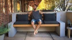 I mixed the concrete slightly wet in the hopes that it would conform to the form better, and create a smooth bench top surface. Cinder Block Bench Youtube