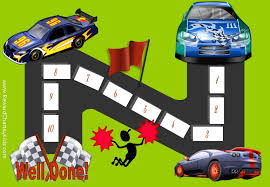 Behavior Chart With 10 Steps And 3 Racing Cars Racing To The