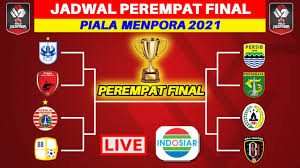 Hasil piala menpora tadi malam ~ persija vs barito putera babak perempat final piala menpora 2021. Jadwal Perempat Final Piala Menpora 2021 Persija Vs Barito Persib Vs Persebaya Youtube