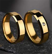Popular styles include diamond bands , rose gold rings, white gold rings, and. Gold Color Wedding Band Promise Ring Men Alliances One Pcs Large Crystal Stainless Steel Jewelry Couple Rings For Women Men Engagement Rings Aliexpress