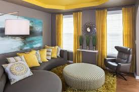 For a style that is sure to please both masculine and feminine characteristics look no further than medium grey walls, black grey walls, white curtains and a pop of yellow throw pillows give this room a gorgeous curated look. 11 Most Stunning Grey And Yellow Living Room Ideas To Try This Summer Jimenezphoto