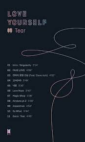 Bts Ly Tear Tracklist I Love This Omg Thx Bts Bts Lytear Army Bts Love Yourself Bts Lyric Album Bts