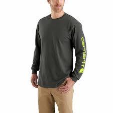 Nos vtg 90s carhartt mens large thermal long sleeve henley shirt ash gray usa, 90s carhartt long sleeve thermal shirt, 90s carhartt shirt, glasscityreclaimed. Men S Loose Fit Heavyweight Long Sleeve Logo Sleeve Graphic T Shirt Carhartt