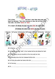 It tells us when an action happened besides how long, how often. Adverbs Of Time Before After Esl Worksheet By Larei