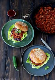 Vegetarian Jackfruit Pulled Pork Burger Del S Cooking Twist Pork Burgers Jackfruit Pulled Pork Pulled Pork Burger
