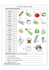 Vocabulary Matching Worksheet Vegetables