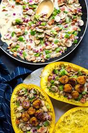 Maybe you would like to learn more about one of these? Healthy Scallop Spaghetti Squash Carbonara The Girl On Bloor