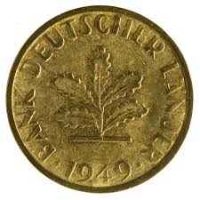 Mittig der wert von 10 pfennig, umrahmt von zwei weizenähren, dazwischen der buchstabe der prägestätte, bei der münze auf dieser seite j für hamburg. Munzen Bank Deutscher Lander 1948 1949 Deutsche Bundesbank