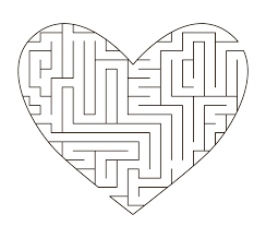 vector heart shaped maze template blank black and white labyrinth isolated on white background preschool printable educational activity or game sample saint valentine day puzzle 4836475 vector art at vecteezy