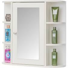 Adhesive bathroom shelf racks wall mounted kitchen storage holder organizer. Basicwise White Wall Mounted Bathroom Storage Cabinet Organizer Mirrored Vanity Medicine Chest With Open Shelves Target