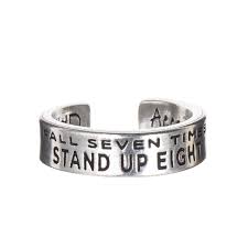 The lord of the rings: Fall Seven Times Stand Up Eight Inspirational Quote Rings Whitney Howard Designs