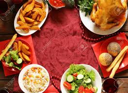 Their humble nature may be key to the christmas connection: Traditional Food For Christmas Dinner Festive Table Setting And Decorations Stock Photo Picture And Royalty Free Image Image 61182721