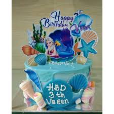 Perayaan ulang tahun diadakan setahun sekali bertepatan dengan tanggal. Tart Karakter Custom Cake Kue Ulang Tahun Birthday Cake Putri Duyung Mermaid Shopee Indonesia