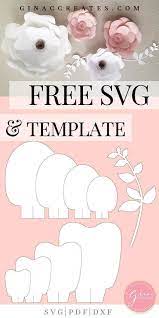 Free Paper Flower Svg Template Free Paper Flower Templates Paper Flower Template Paper Flowers Diy