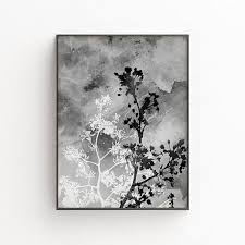 Abstract Black And White Flower Painting Black And White Floral Printable Art Watercolor Flower Painting Instant Downloadable Print Modern Farmhouse Art Botanical Wall Art Watercolor Flower Prints