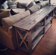 Diy Wooden Farm Table As A Living Room Storage 16 Best Diy Furniture Projects Revealed Update Your Home On A Budget Diy Sofa Table Diy Sofa Easy Home Decor