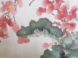 Original Traditional Chinese Painting Begonia And Sparrow Chinese Painting Painting Delicate Flower