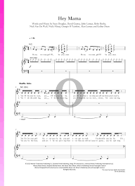Hey Mama Sheet Music Piano Voice Pdf Download Streaming Oktav