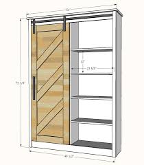 Examples of some of our standard builds are #4, #16,#19 and #20. Barn Door Bookcase Ana White