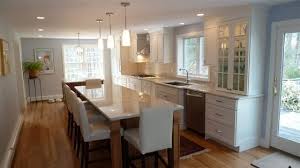 narrow kitchen island