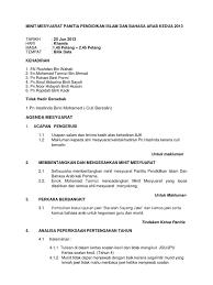Pendidikan agama islam bertujuan 3. Minit Mesyuarat Panitia Pendidikan Islam Dan Bahasa Arab Kedua 2013