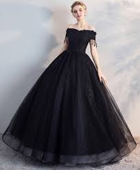 Elegant Black Off Shoulder Lace Tulle Long Prom Dress Black Evening Dress Promdress Prom Gowns Thời Trang Thời Trang Nữ Co Dau