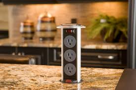 Eliminate dangerous drooping cords hanging over the edge of the island and keep your work surface organized with beautiful tamper resistant waterproof receptacles. 2010 Dream Home Pop Up Electrical Outlet Traditional Kitchen Toronto By Casey S Houzz