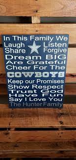 Dallas Cowboys Home Decor In This Family We Cheer For The Cowboys Dallas Cowboys Sports Sign Cowboy Home Decor Dallas Cowboys Decor Sports Signs