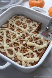 These easy pumpkin recipes are perfect for fall dinner or holiday feasts. Baked Pumpkin Oatmeal Recipe With Vanilla Glaze