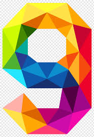Triangular Number Color Colourful Triangles Number Nine Rainbow 9 Free Png In 2020 Pattern Illustration Blue Abstract Painting Geometry Triangles