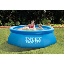 Intex 8 Ft X 30 In Easy Set Inflatable Pool With 330 Gph Pump And 6 Cartridges 28110eh 28601eg 6 X 29007e The Home Depot In 2020 Intex Swimming Pool Inflatable Pool Easy Set Pools