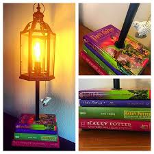 Harry Potter Book Lamp With Lantern Etsy Book Lamp Lamp Lanterns