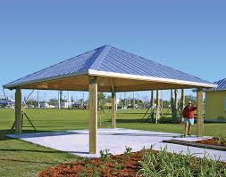 In order to waterproof the pavilion, you have to cover the roofing sheets with felt. Wood Single Roof Forestview Square Pavilions Pavilions By Material Gazebocreations Com
