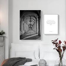 Black And White Photo Canvas Wall Art Black White Architectural Study Wall Art Ancient Church Arch Pathway Nordicwallart Com Black And White Wall Art Black White Art Wall Art