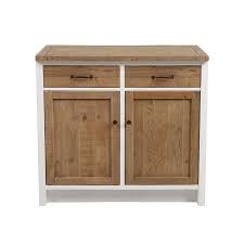 Porte meuble cuisine bois massif. Meuble De Cuisine Bas 2 Portes 2 Tiroirs En Bois Recycle Blanc Rivages Meubles De Cuisine Interior S