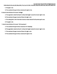 Suffrage from the latin word suffragium refers to… a) those who suffered to obtain the right to vote b) a vote given in deciding a controversial question c) the sacrifices which must be made for representative government 2. U S History Staar Quiz Ch 14 Women S Suffrage 1920 By Innovate Create Teach