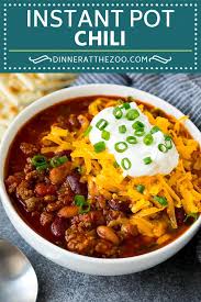 Pinto beans with hamburger meat and spices added. Instant Pot Chili Dinner At The Zoo